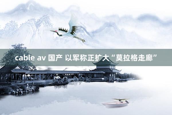 cable av 国产 以军称正扩大“莫拉格走廊”