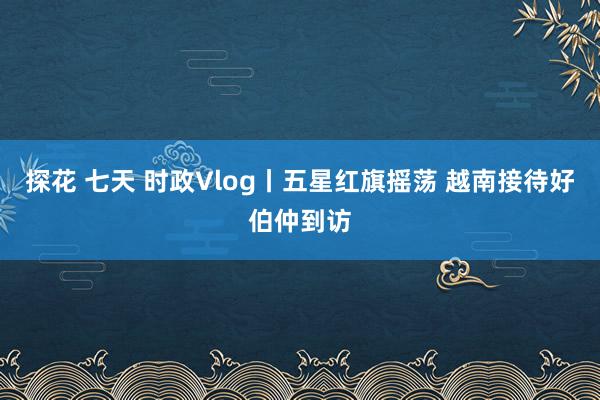 探花 七天 时政Vlog丨五星红旗摇荡 越南接待好伯仲到访