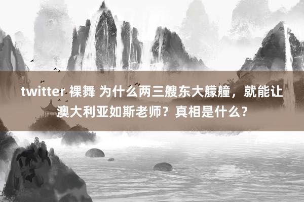 twitter 裸舞 为什么两三艘东大艨艟，就能让澳大利亚如斯老师？真相是什么？