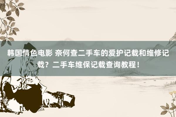 韩国情色电影 奈何查二手车的爱护记载和维修记载？二手车维保记载查询教程！