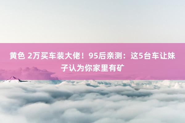 黄色 2万买车装大佬！95后亲测：这5台车让妹子认为你家里有矿