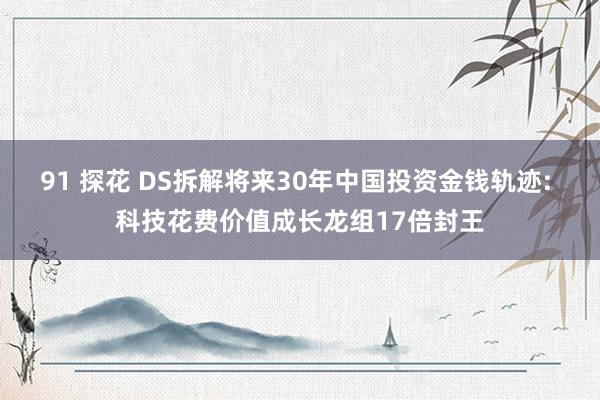 91 探花 DS拆解将来30年中国投资金钱轨迹: 科技花费价值成长龙组17倍封王