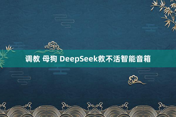 调教 母狗 DeepSeek救不活智能音箱